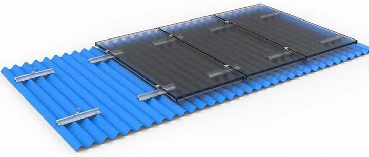 Solarmodul Alu Halterung Befestigungssystem Trapezblech PV Befestigungsschiene Schiene 400MM Endklem