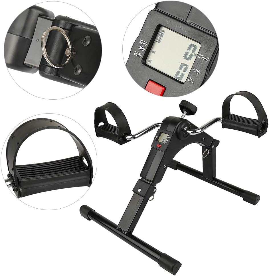 Supfine Mini Heimtrainer, Faltbarer Arm- und Beintrainer mit LCD-Display, 50x37x23.5cm, Verstellbare