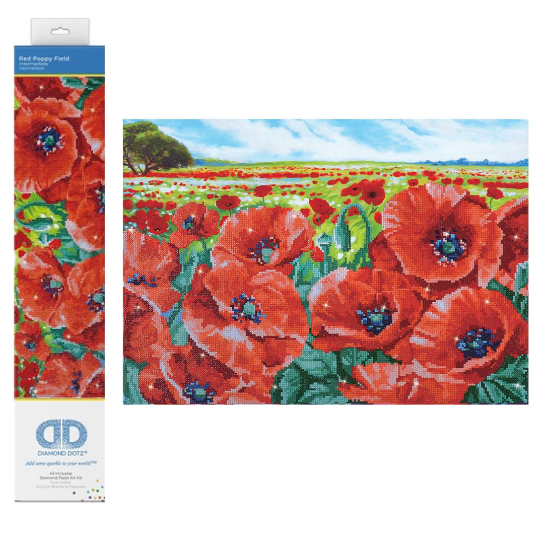 Diamond Dotz DD10-013 Mohnfeld, ca. 60 x 42 cm gross, Diamond Painting, Malen mit Diamanten, funkeln