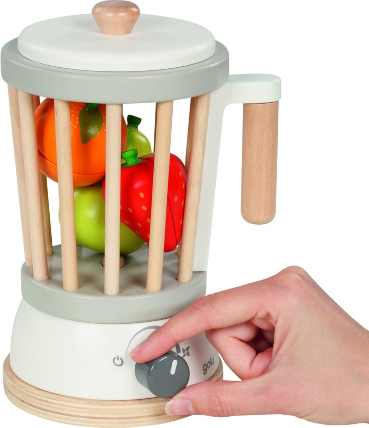 goki 51505 - Standmixer - Spielset - inklusive Früchte mit Klettverbindung - Zubehör für Kinderküche