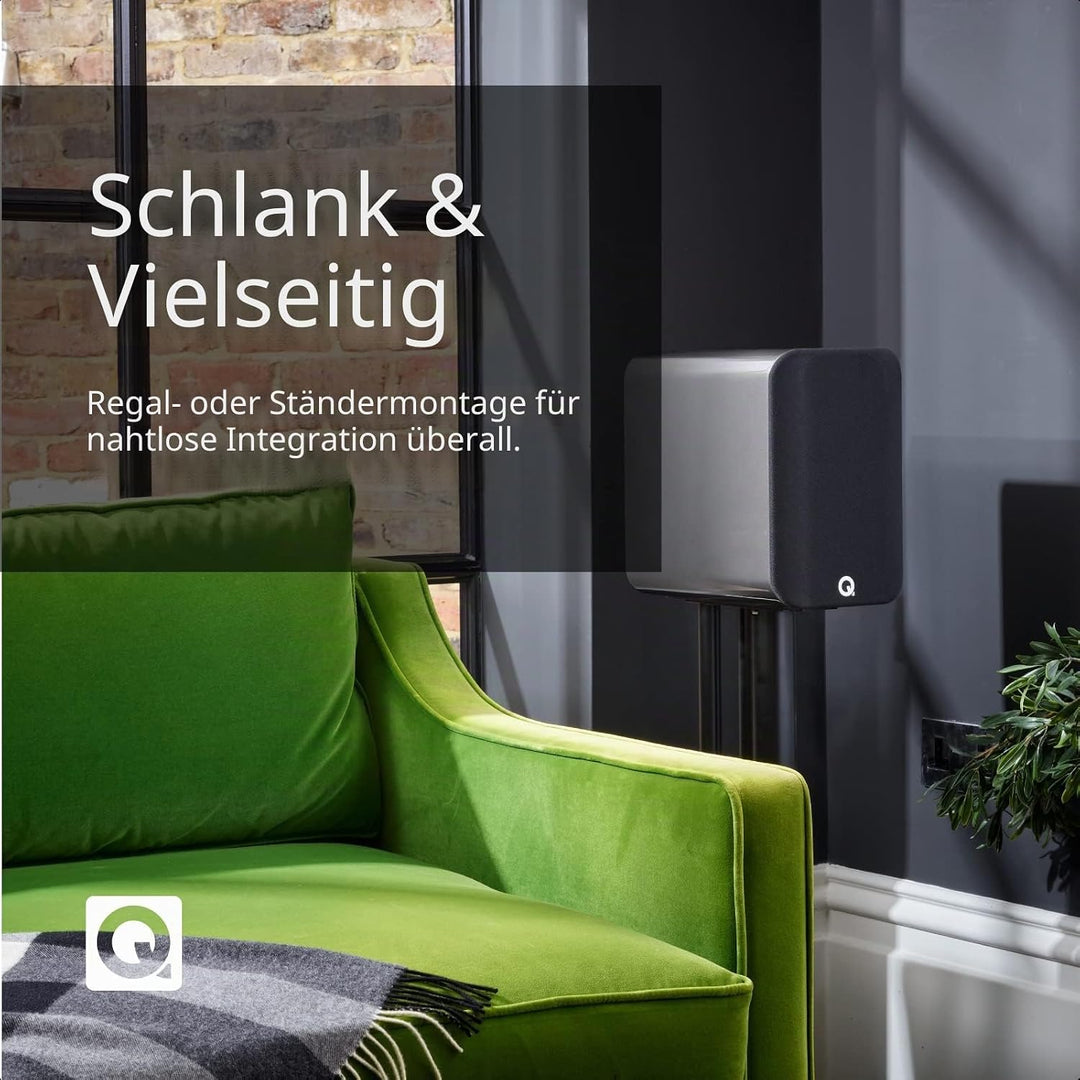 Q Acoustics Concept 30 schwarz Regal-Lautsprecher (Paarpreis), Schwarz