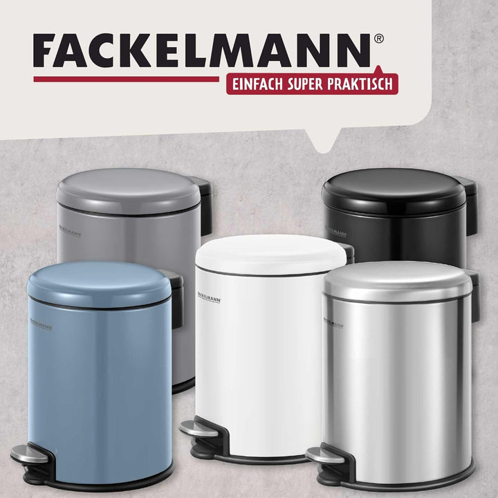 Fackelmann MILANO Pedal-Abfallsammler 3L Black mat – Eleganter Abfalleimer in Schwarz matt, integrie