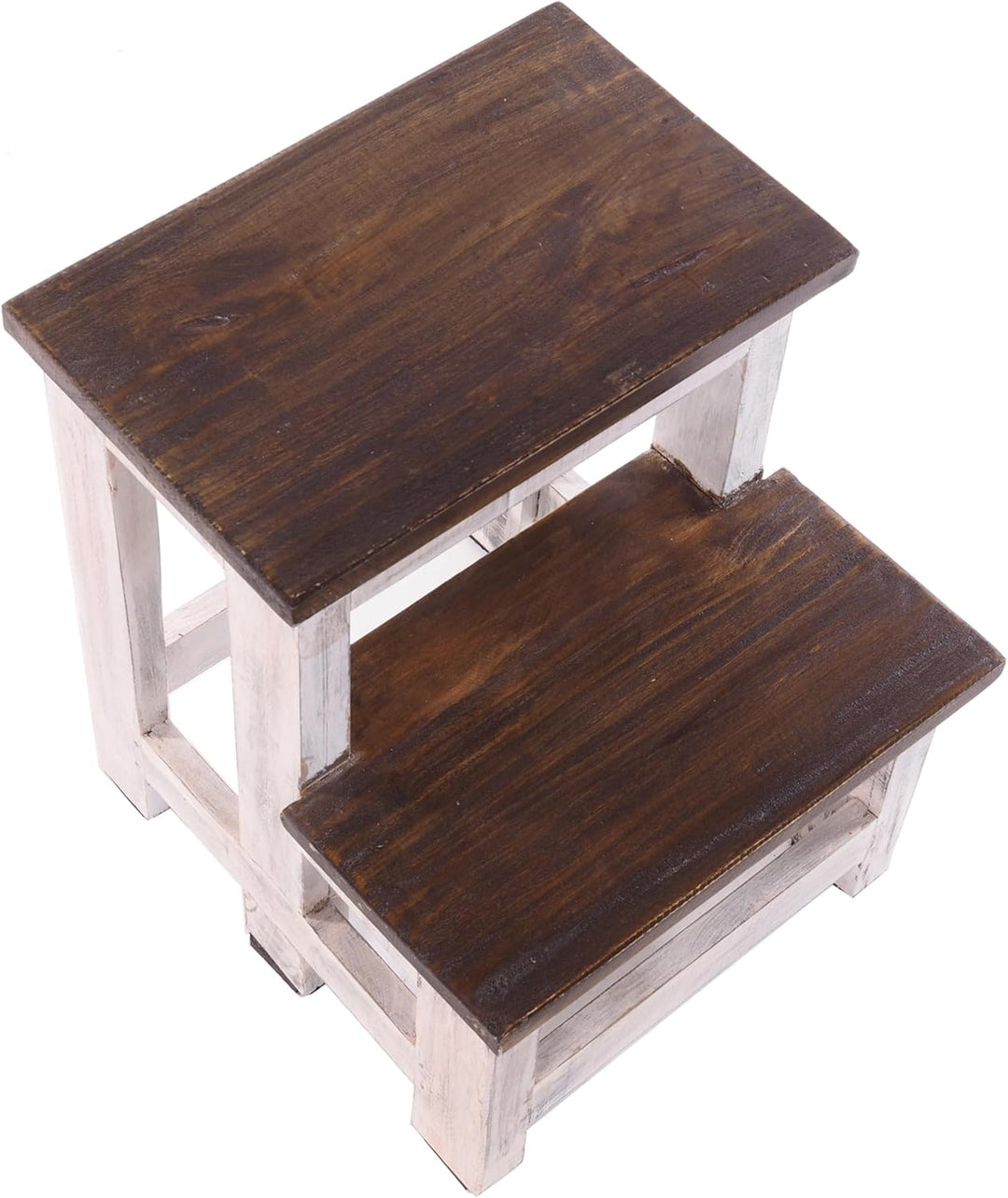 PFLANZENTREPPE Step | 46x37x37 cm (HxBxT), Altholz, zweistufig | rustikales Blumenregal, Pflanzenhoc
