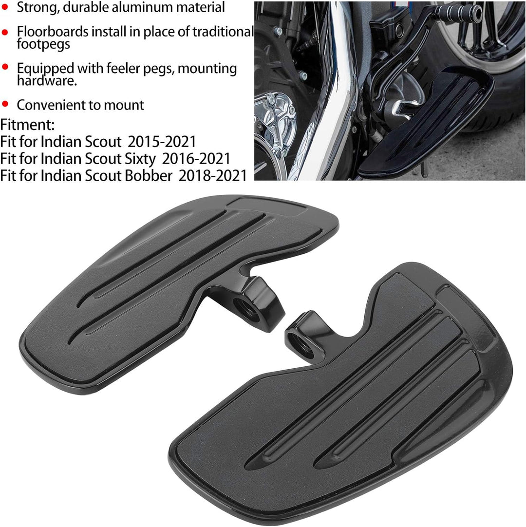 Qiilu Fussrasten für Motorräder Aluminium Front Rider Trittbretter Fussrasten Trittbrett Fit für Ind