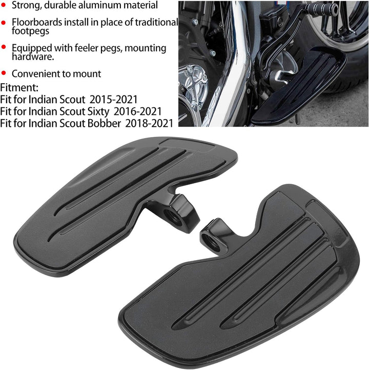 Qiilu Fussrasten für Motorräder Aluminium Front Rider Trittbretter Fussrasten Trittbrett Fit für Ind