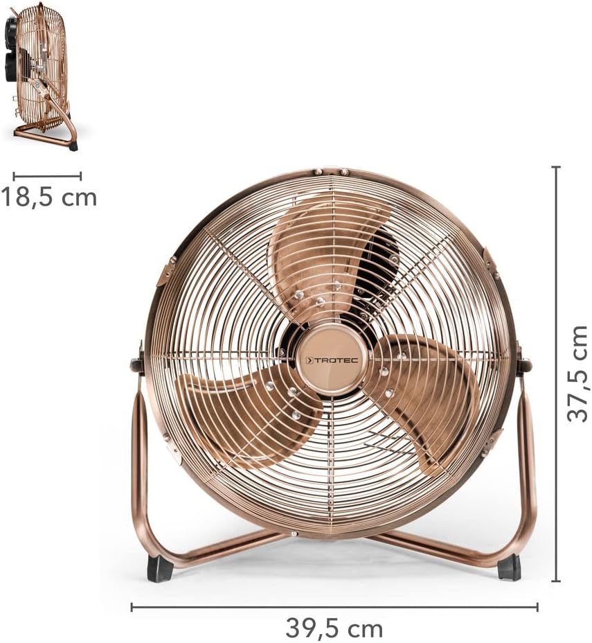 TROTEC Bodenventilator TVM 11 – 37 Watt, Neigungswinkel 100°, 3 Stufen, Ø 30 cm, kippfester Stand, l