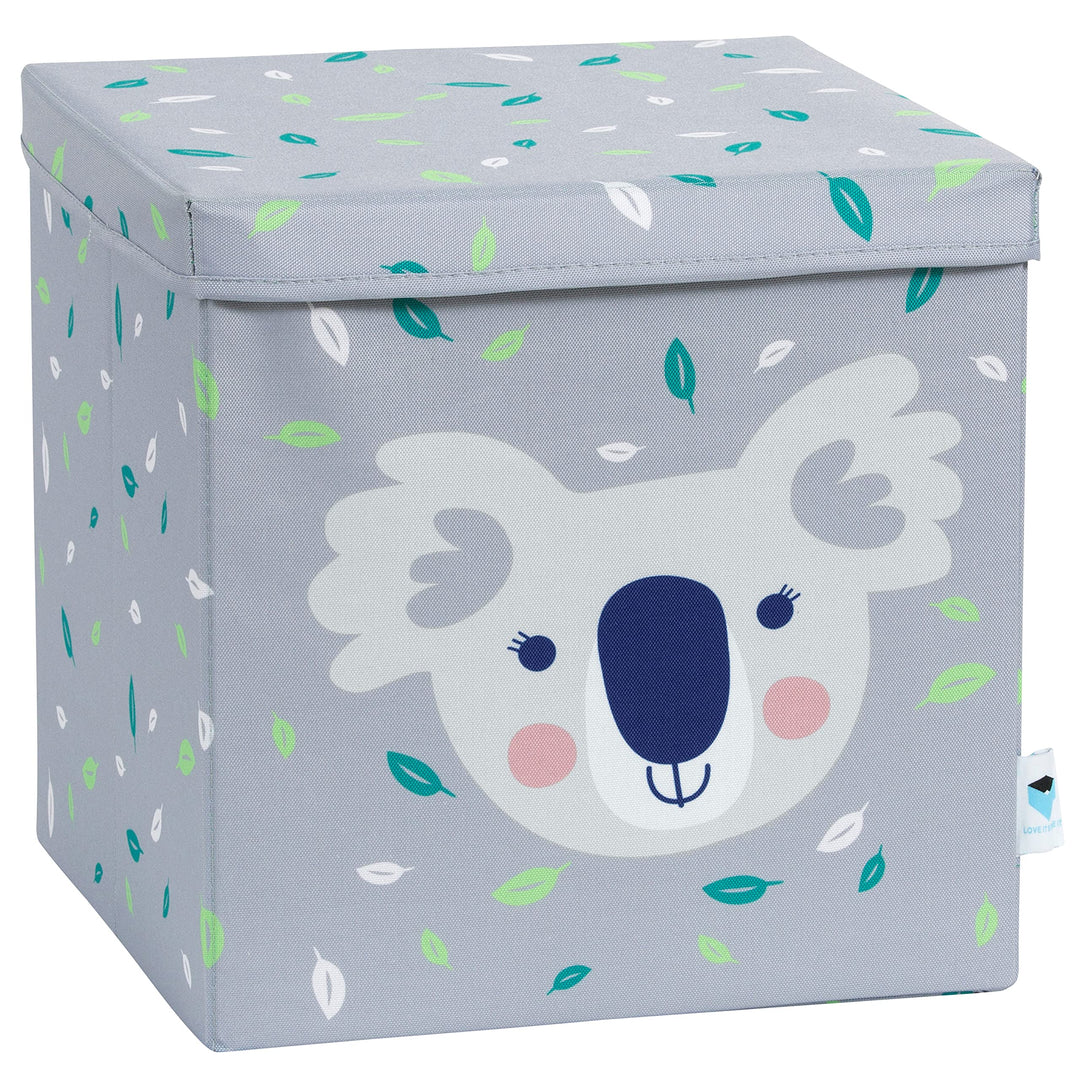 LOVE IT STORE IT Aufbewahrungsbox mit Deckel - Ordnungsbox aus Stoff - Verstärkt mit Holz - Quadrati
