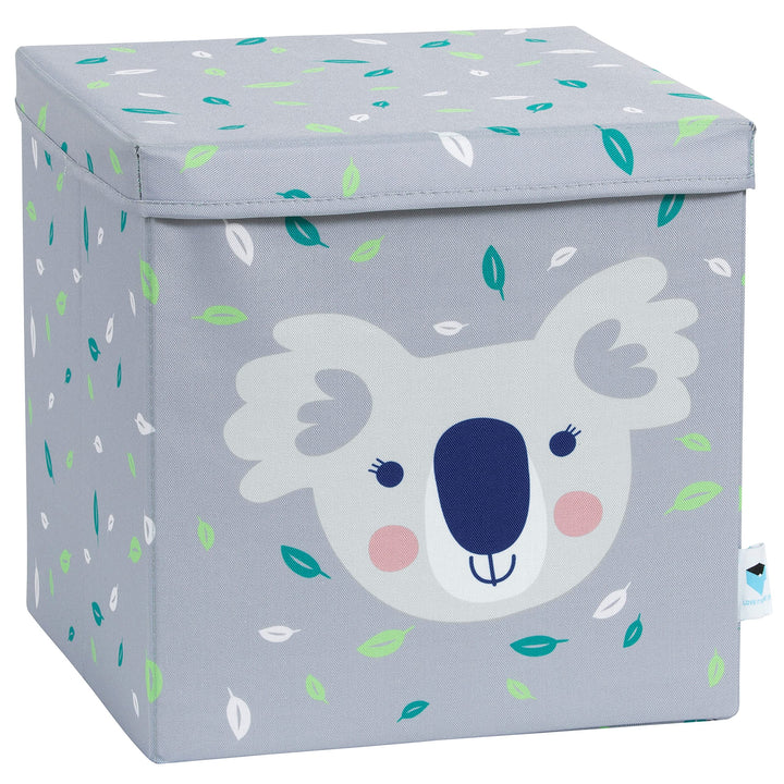 LOVE IT STORE IT Aufbewahrungsbox mit Deckel - Ordnungsbox aus Stoff - Verstärkt mit Holz - Quadrati