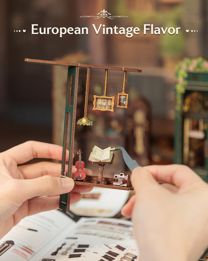CUTEBEE Book Nook Kit - DIY Miniatur Haus Kit für Erwachsene, Jugendliche und Anfänger, DIY House Bi