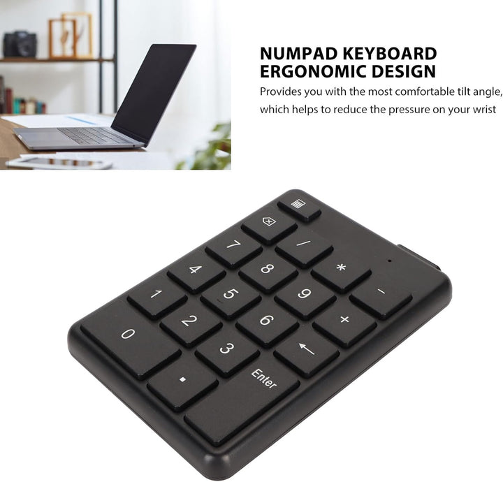 Vikye Bluetooth-Nummernblock, 19 Tasten, Bluetooth 5.1, Kabelloser Ziffernblock, Tragbarer, Batterie