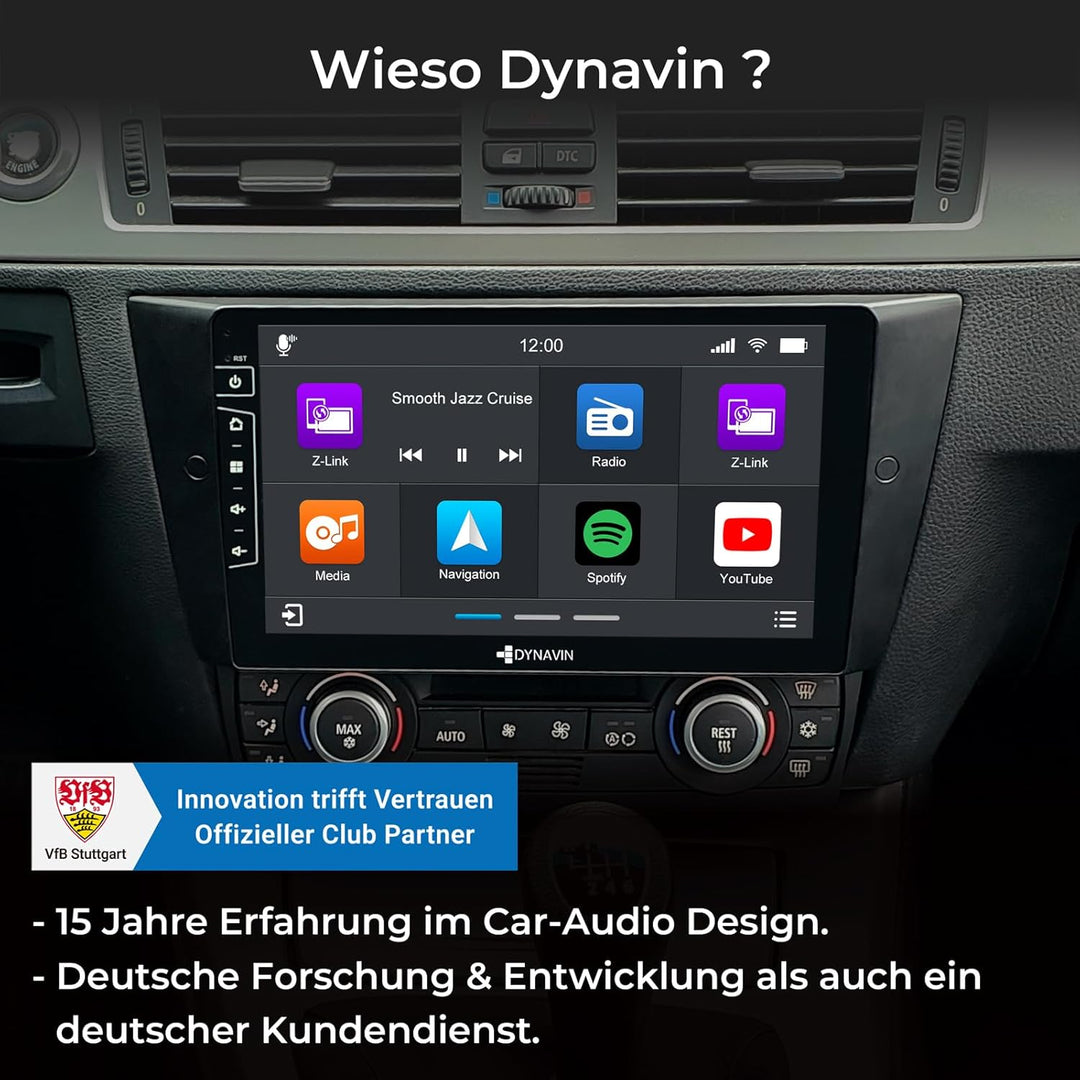 DYNAVIN Android Autoradio Navi für BMW 3er E90 E91 E92 E93 ohne I-Drive; 9 Zoll Radio mit Wireless C