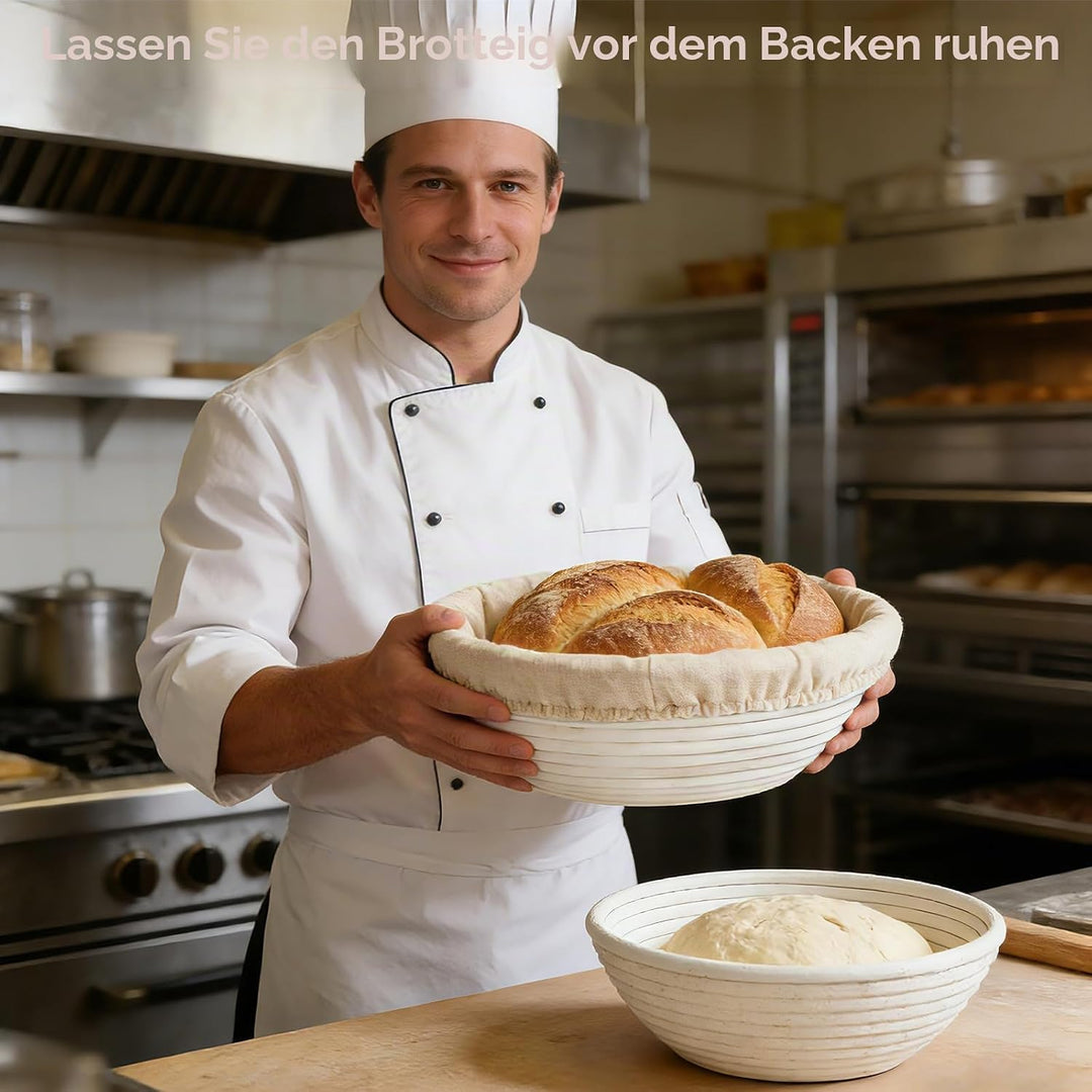 gärkörbchen für brot, Material: Rattan, Masse: 25x8cm, Farbe: Natur, Rundes Gärkorb Zum Brotbacken-S