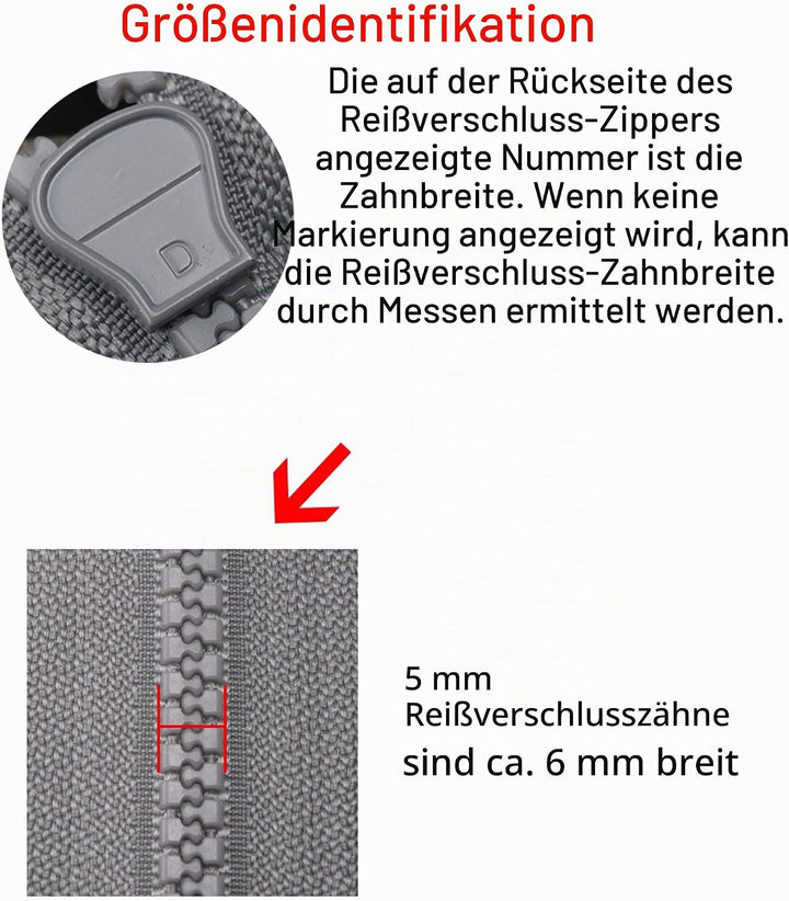 ftiemlovde 7 Farben 5mm ReissVerschluss Teilbar Verschiedene LäNgen,