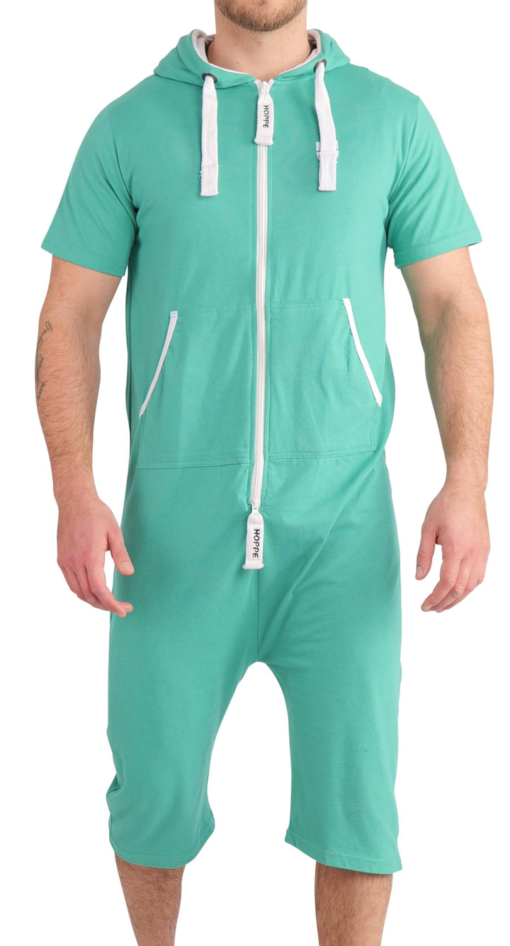 Gennadi Hoppe Jumpsuit Herren mit Zierstreifen, Onesie Herren mit Zwei Taschen, Sportanzug Herren, B