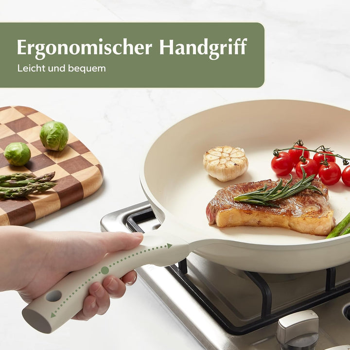 Redchef Keramik Pfanne 28cm Antihaft Beschichtet, Bratpfanne Induktion, Omelette Pfanne, Kochgeschir