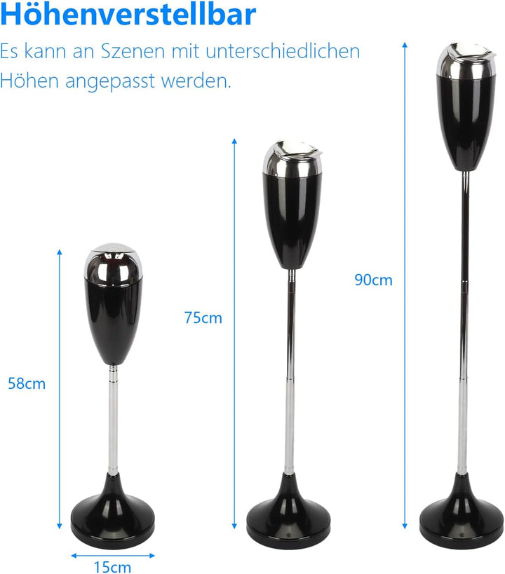 awagas 90cm Standaschenbecher Draussen Einstellbarer Aschenbecher Stand mit Deckel und Standfuss, Mo