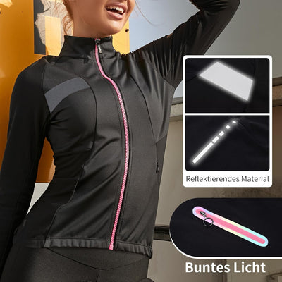 Santic Fahrradjacke Damen Winter Thermo Jacken Winddichte Laufjacke Leichte Atmungsaktiv Langarm Ref