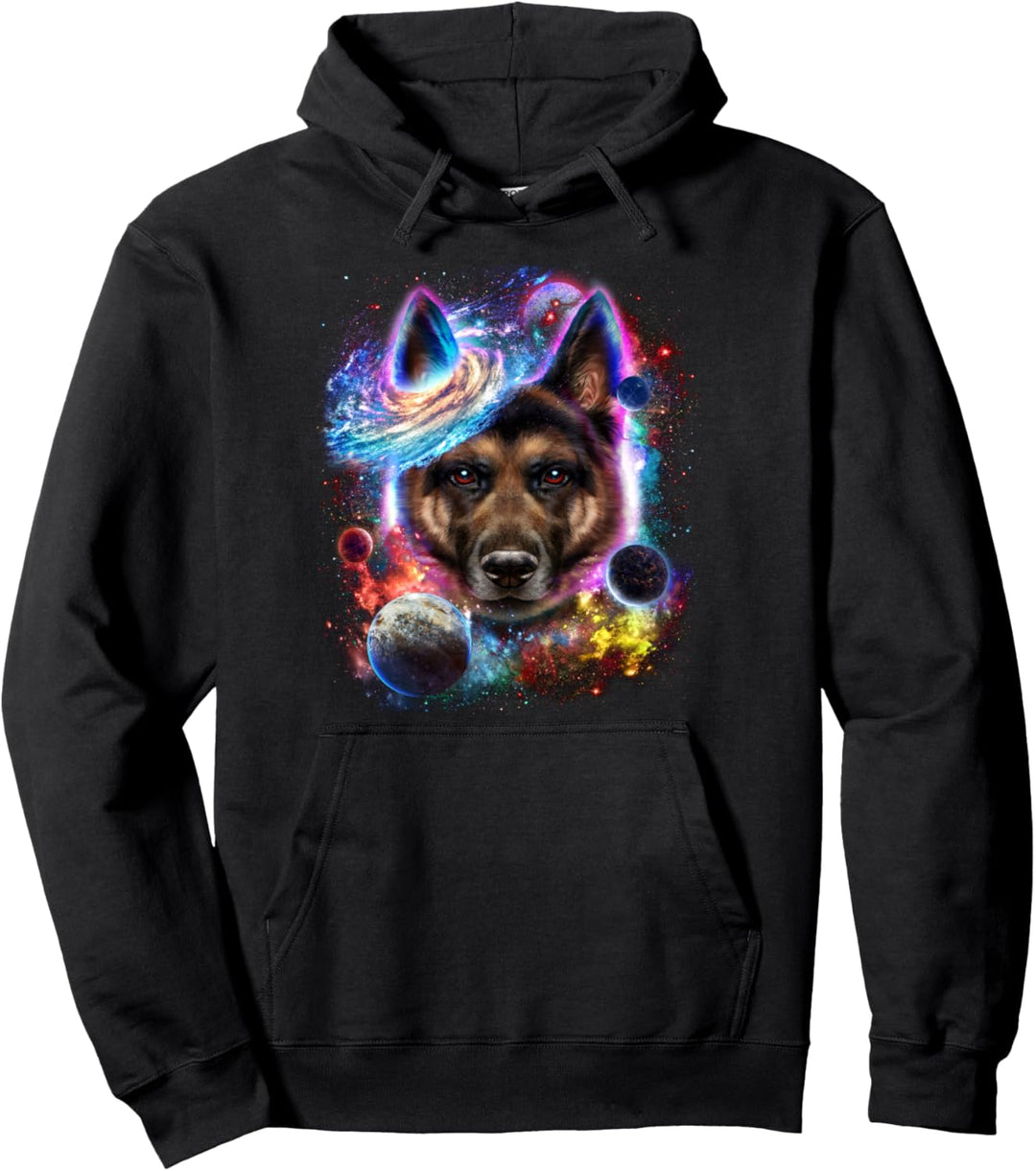 Deutscher Schäferhund im Weltraum wirbeln in der Galaxie Pullover Hoodie
