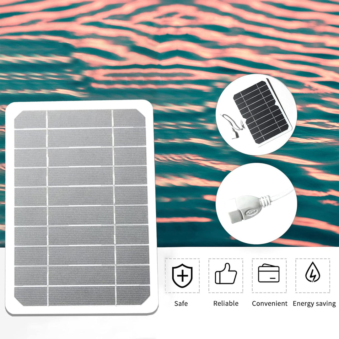 Irishom Solarpanel mit USB Anschluss 5W 5V Solar Ladegerät Unterwegs Handy Laden USB Solar Charger f