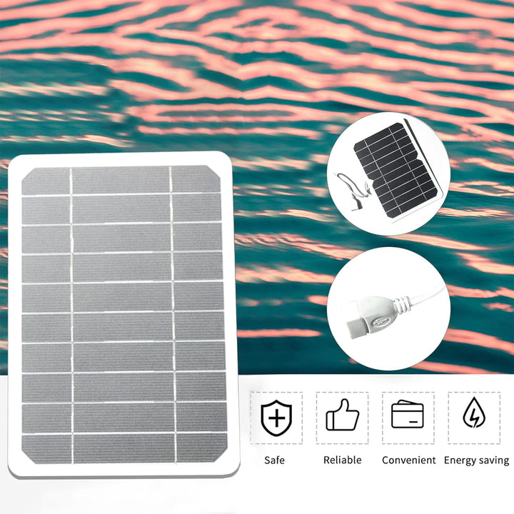 Irishom Solarpanel mit USB Anschluss 5W 5V Solar Ladegerät Unterwegs Handy Laden USB Solar Charger f