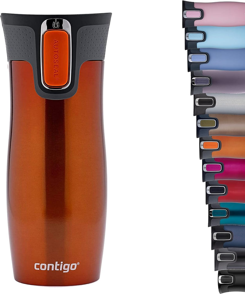 Contigo West Loop Autoseal Thermobecher, Edelstahl Isolierbecher, Kaffeebecher To Go, BPA frei, ausl