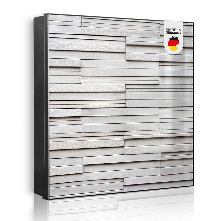 banjado® Grosser Schlüsselkasten Glas/Schlüsselbox 30cm x 30cm mit 50 Haken - Motiv Relief/Schlüssel