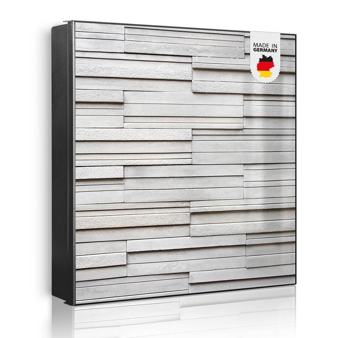 banjado® Grosser Schlüsselkasten Glas/Schlüsselbox 30cm x 30cm mit 50 Haken - Motiv Relief/Schlüssel