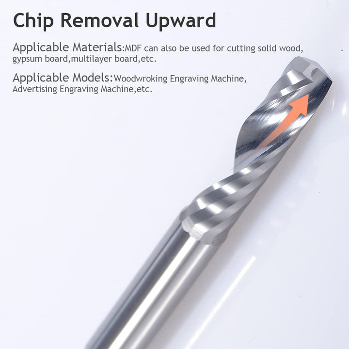 CNC-Fräser-Bits, Gravur-Bits, Schaftfräser, einschneidige Spirale, Upcut Router Bit, 3.175mm Schaft,