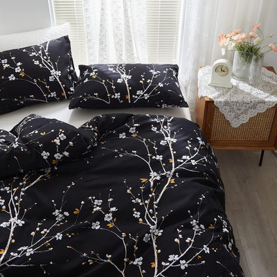 OLDBIAO Bettwäsche 135x200 cm 2 teilig Set, Schwarz Mikrofaser Bettbezug 135x200cm Kissenbezug 80x80