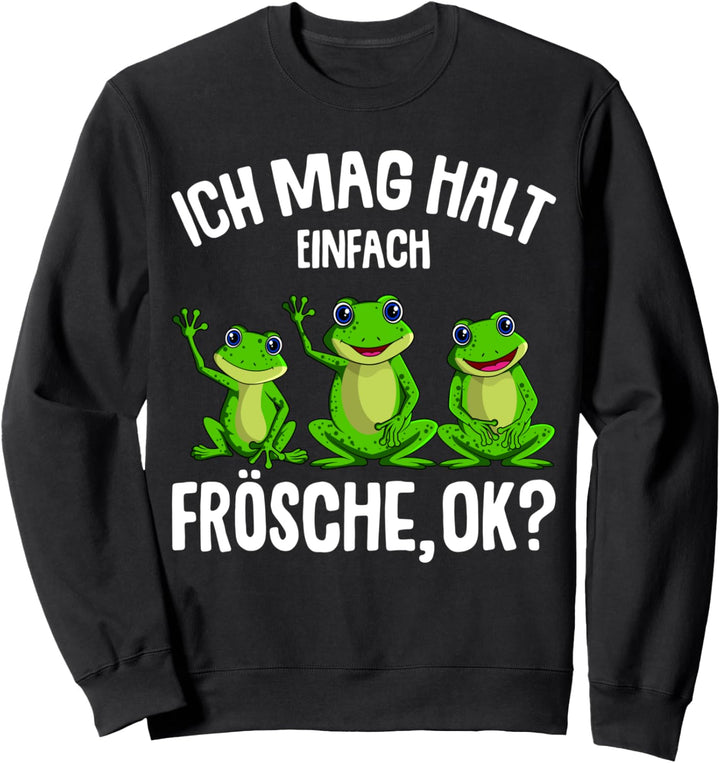 Frosch Ich mag halt Frösche Damen Mädchen Kinder Sweatshirt