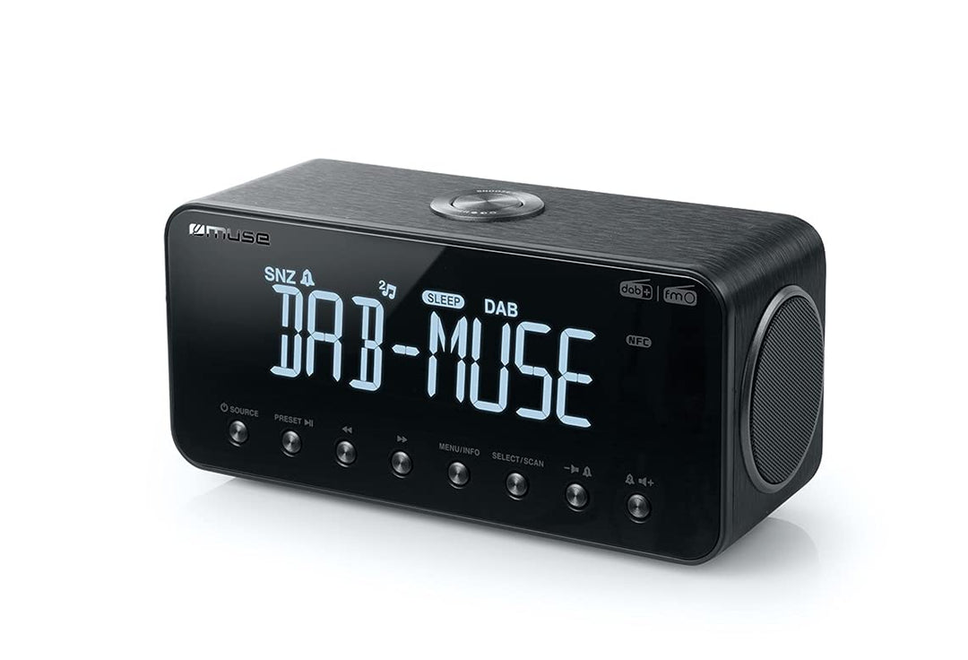 Muse ‎M-196 DBT | Radio-Wecker DAB+/FM PLL | Dual Alarm | Bluetooth | NFC | modernes Design mit Disp