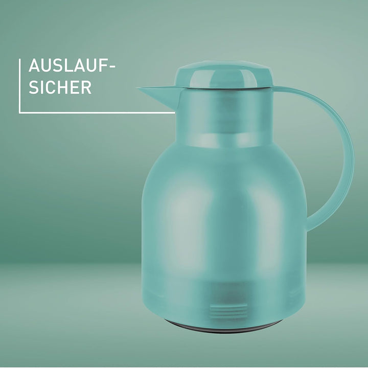 Emsa Samba Isolierkanne 505719 | 1 Liter | Quick Press Verschluss | 100% dicht | 12h heiss, 24h kalt