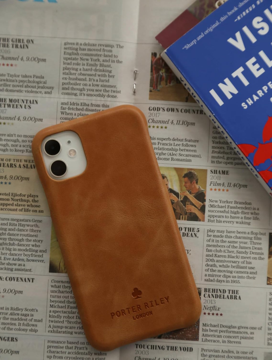 Porter Riley - Lederhülle für iPhone XR. Premium Ultra Dünn Echtleder Cover/Ledertasche/Backcover ko