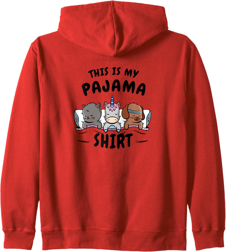 This Is My Pajama - Hund Katze Einhorn Bett Kissen Kapuzenjacke