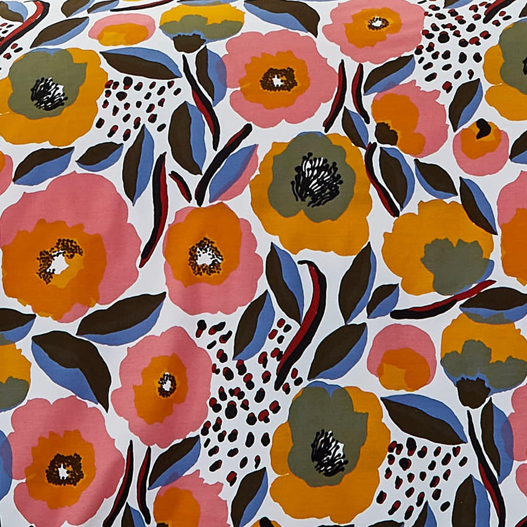 Marimekko - Doppelbett-Bettbezug-Set, Baumwoll-Perkal-Bettwäsche mit passendem Kissenbezug und Knopf