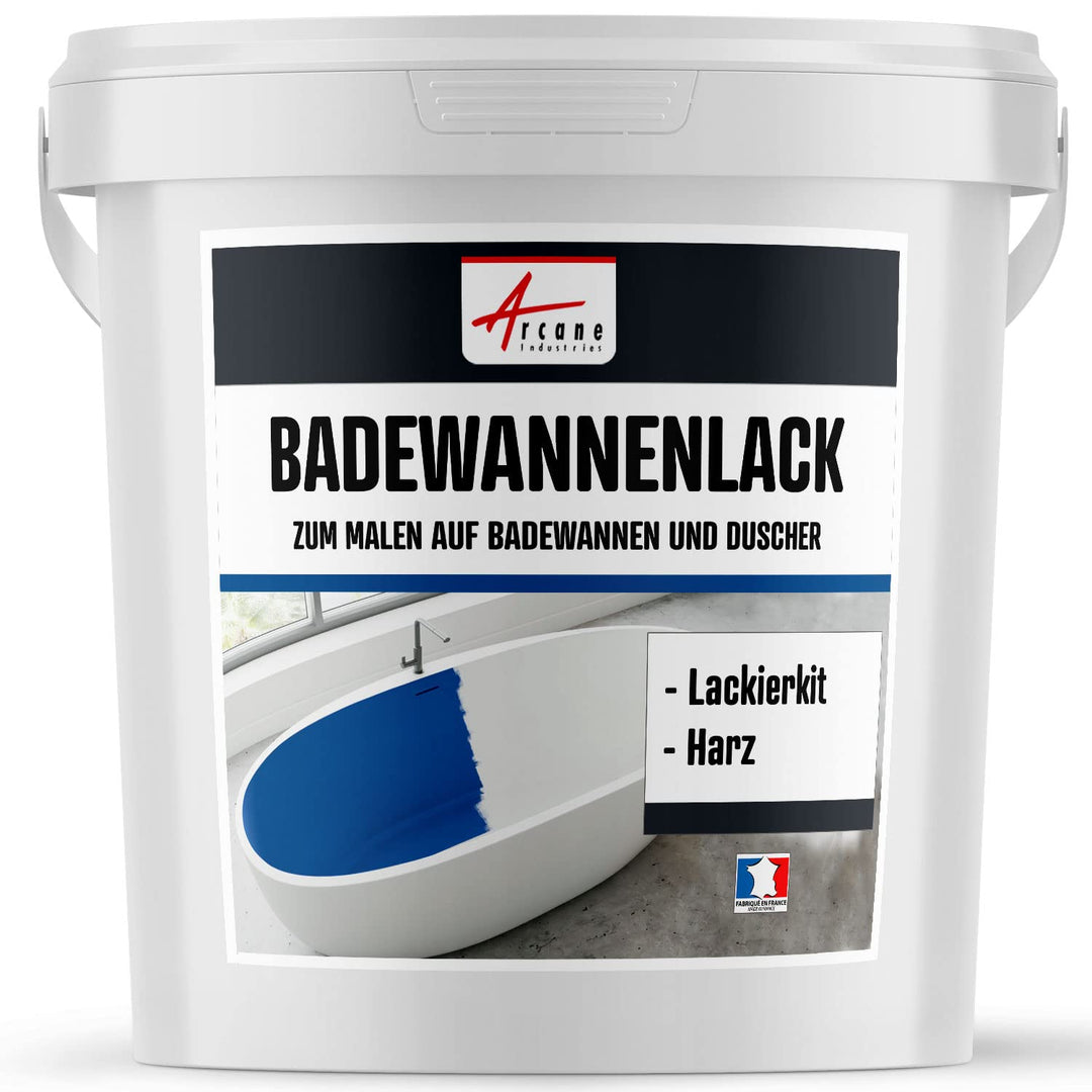 BADEWANNENLACK - BADFARBE - Zum Überstreichen von Badewannen, Waschbecken und Duschen - Tiefschwarz