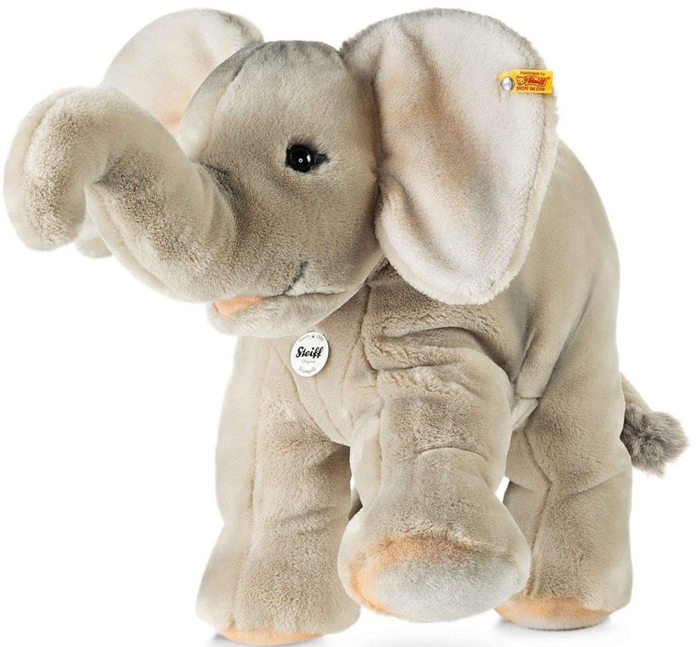 Steiff Trampili Elefant - 45 cm - Kuscheltier für Kinder - Plüschelefant - weich & waschbar - grau -
