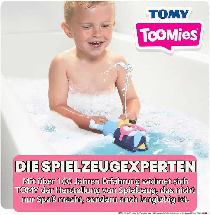 Toomies Swim School Bluey Badespielzeug, Schwimmende Wasserfontäne Bluey, Zieh-den-Schwanz Wasserspr
