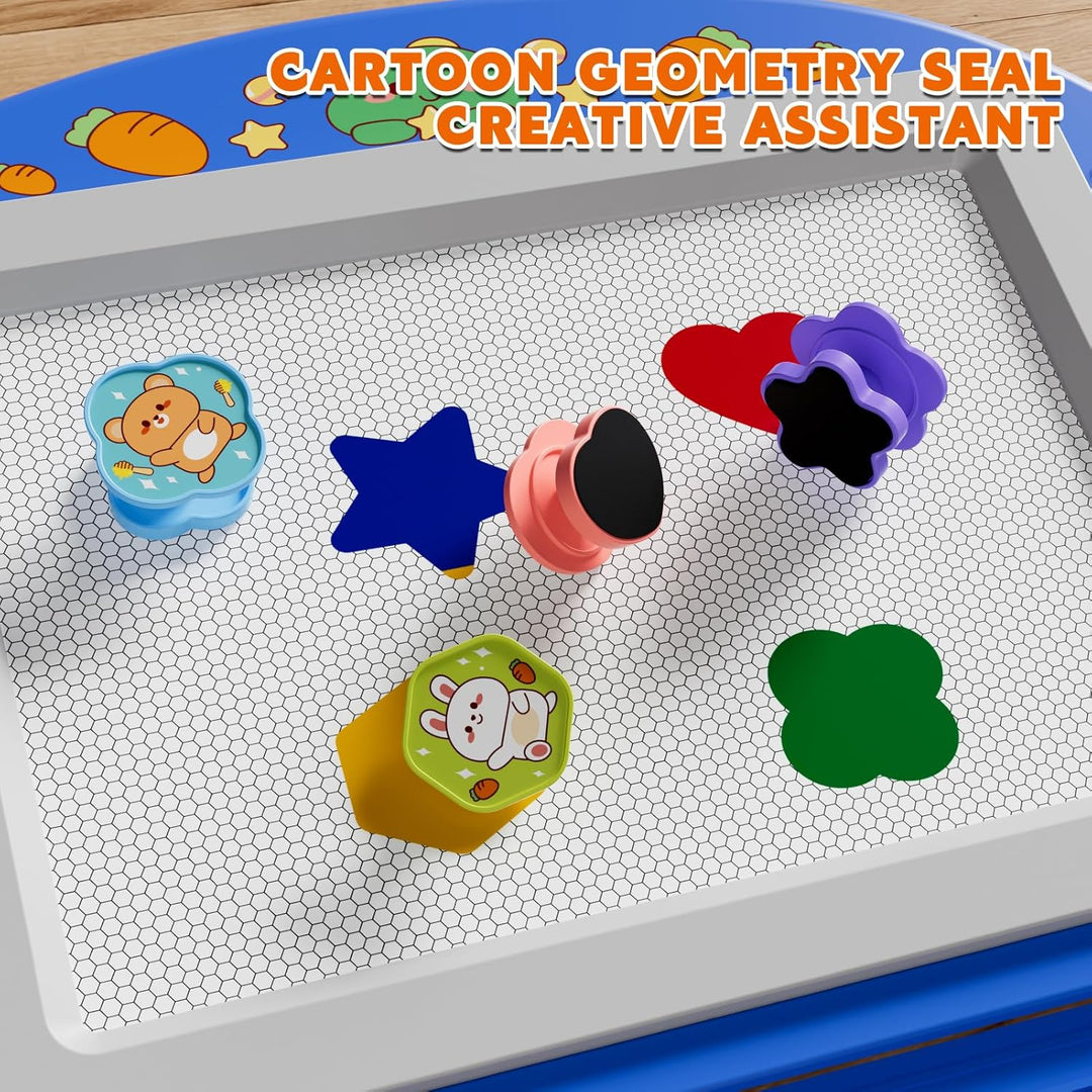 XL Magnetische Zaubertafel für Kinder, Maltafel mit Stempel & Stift, Lernspielzeug & Reisegrösse, Ge