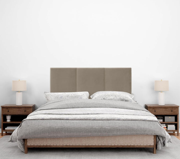 DHOME HIGH Range Samt Kopfteil mit Holzbeinen Modernes gepolstertes Kopfteil Luxus Bett Luxus Schlaf