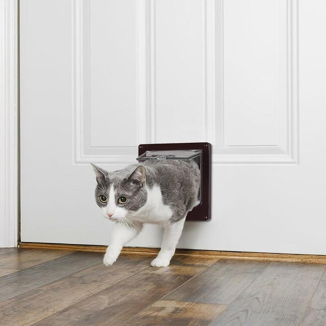 Sailnovo Katzenklappe Hundeklappe 4 Wege Facile-Verschluss für Katzen und kleine Hunde, Installieren