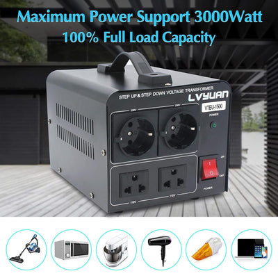 Yinleader 1500W 230V bis 110V USA Spannungswandler Ringkern-Transformator 1500 Watt - In: 110V oder