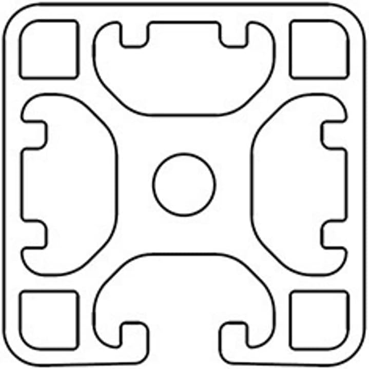 Design-Aluminiumprofil 40x40L 3 Nuten verdeckt I-Typ Nut 8 (leicht), silber eloxiert. Aluminium Prof