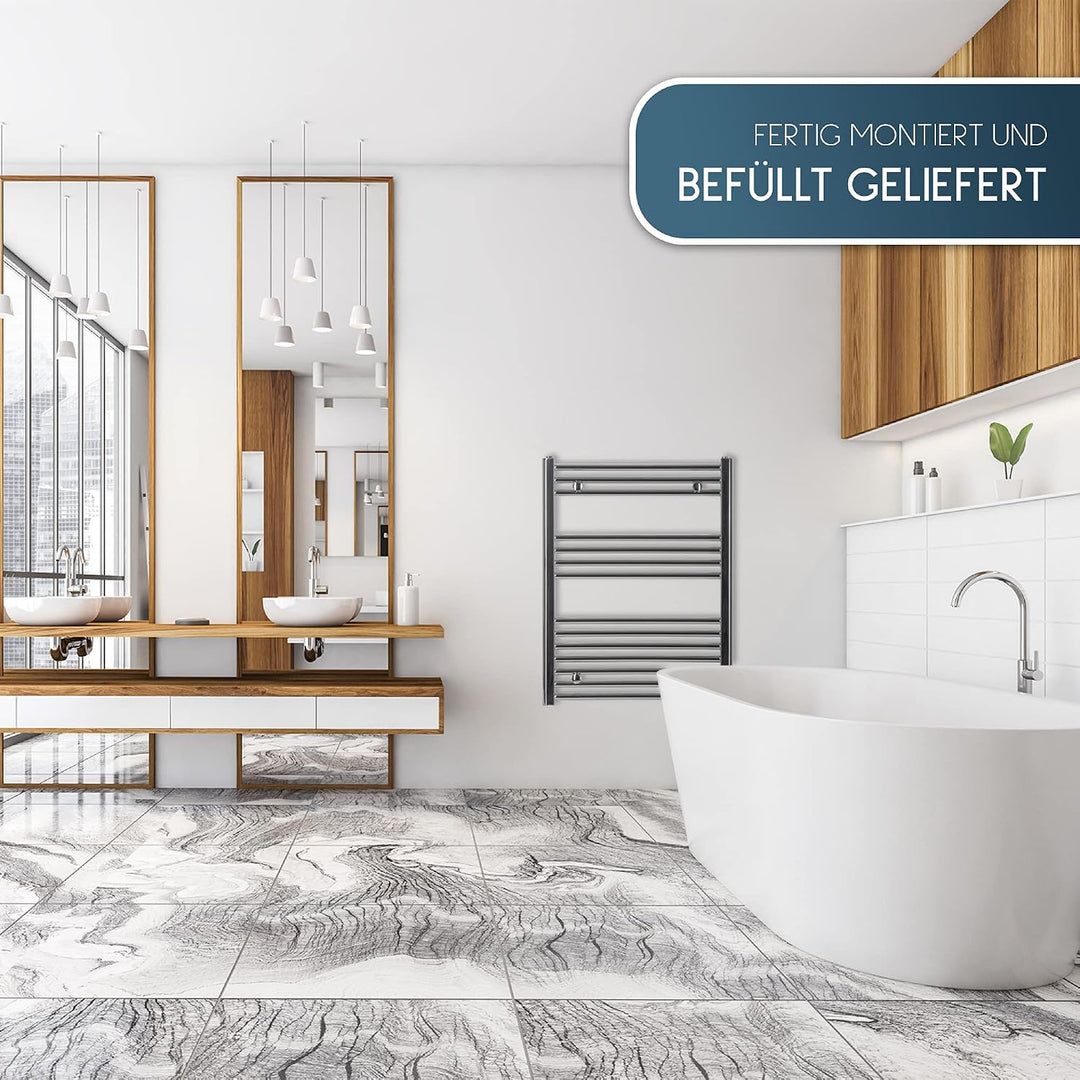 anapont elektrischer Badheizkörper - weiss/chrom- mit Appsteuerung - Handtuchheizkörper - Badheizung