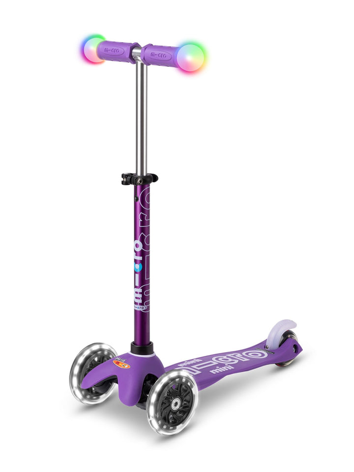 Micro Mini-LED-Lenker mit 3 Rädern für Kleinkinder, 2–5 Jahre, neigbar und schlank, für Kleinkinder