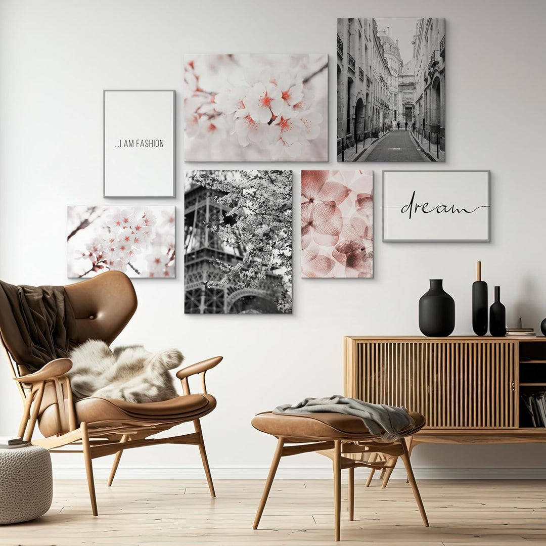 Muralo - Wandbilder Set - Leinwand Bilder Set Aufhängefertig - Bilder für Wohnzimmer Schlafzimmer -