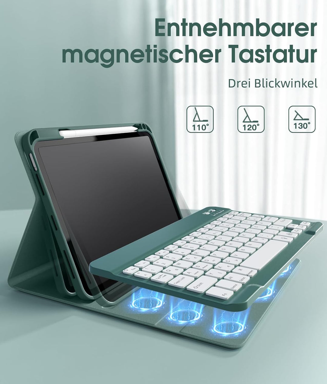 Vobafe Hülle mit Tastatur für iPad A16 11 Generation 2025/10 Gen 2022 10,9", Air 11 Zoll M4 2026/M3/