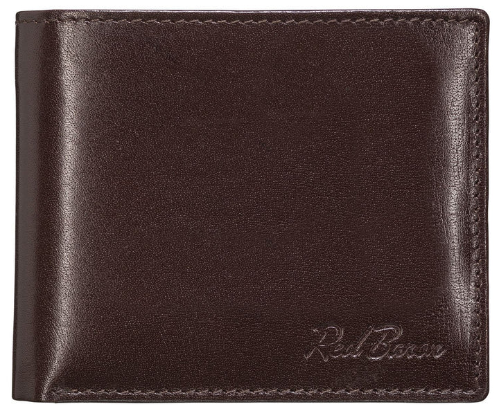 Geldbeutel Männer Leder Querformat Braun mit Münzfach - Red Baron Portemonnaie Geldbörse Herren klas