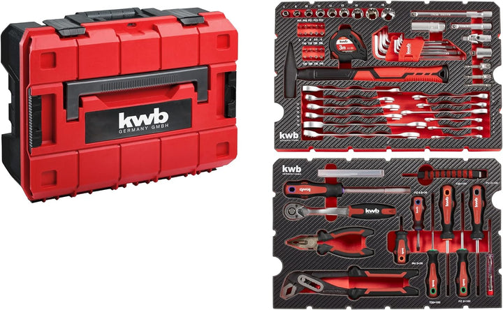 kwb Werkzeugkoffer / Werkzeug-Set, 80-teilig, Einhell E-Case-kompatibel, robust und hochwertig, idea
