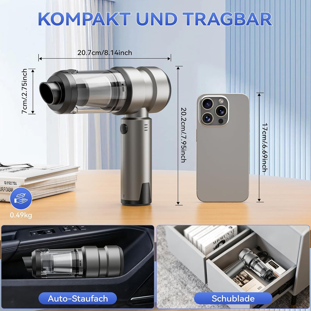 Handstaubsauger Akku,18000 PA Handstaubsauger Auto,Handstaubsaugers KabellosverfüGt üBer Einen BüRst